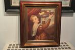 Zeefdruk Charmante Dame met Fruitschaal/Bloemen, Ophalen of Verzenden