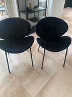 4x eetkamer stoelen velvet stof fluweel zwart, Vier, Stof, Ophalen of Verzenden, Zo goed als nieuw