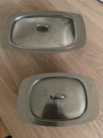 RVS Serveerschalen - 2 stuks, Ophalen of Verzenden, Zo goed als nieuw