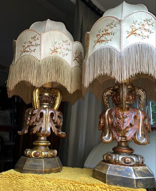 2 grote vintage schemerlampen jr 70 Florentijnse handwerk, Antiek en Kunst, Antiek | Lampen, Ophalen