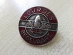 Lourdes Bedevaart oude emaille broche . groot, Verzamelen, Verzenden, Gebruikt, Overige onderwerpen, Speldje of Pin