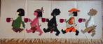 Mooi vintage Wandkleed Wereldkinderen Vilt Kralen Novib, Verzenden, Gebruikt, Wanddecoratie