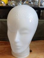 Vintage/Retro Wit glazen etalage hoofd Hoed/Koptelefoon., Ophalen of Verzenden