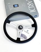 Nardi Classico 390mm stuur sportstuur leder zwart zilver, Ophalen of Verzenden