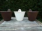 3 Retro hangpotten, Tuin en Terras, Bloempotten, Rond, Ophalen of Verzenden, Balkon, Aardewerk