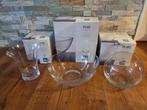 Glazen kom + 2 vazen (set), Overige kleuren, Nieuw, Ophalen of Verzenden, Glas