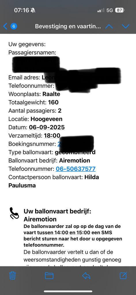 Ballonvaart 6 september 2025 (komende zaterdag), Tickets en Kaartjes, Evenementen en Festivals, Twee personen