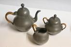 Kamphof Zwolle tin servies koffie thee kan melk suikerpot, Antiek en Kunst, Ophalen of Verzenden