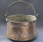 Antieke 19e eeuw koperen emmer, koperen ketel, boerderij pot, Antiek en Kunst, Ophalen of Verzenden, Koper