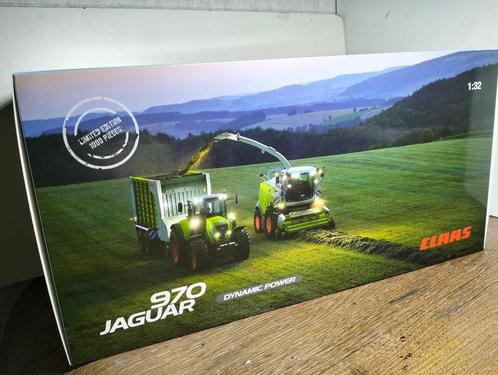 Te koop Claas Jaguar 970 met PU 300 grasbek Gelimiteerd ., Hobby en Vrije tijd, Modelauto's | 1:32, Nieuw, Tractor of Landbouw