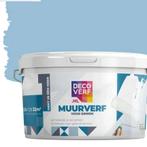 Decoverf Muurverf Mat Ochtendblauw 2,5L - Restant, Gebruikt, Blauw, Ophalen of Verzenden, Verf