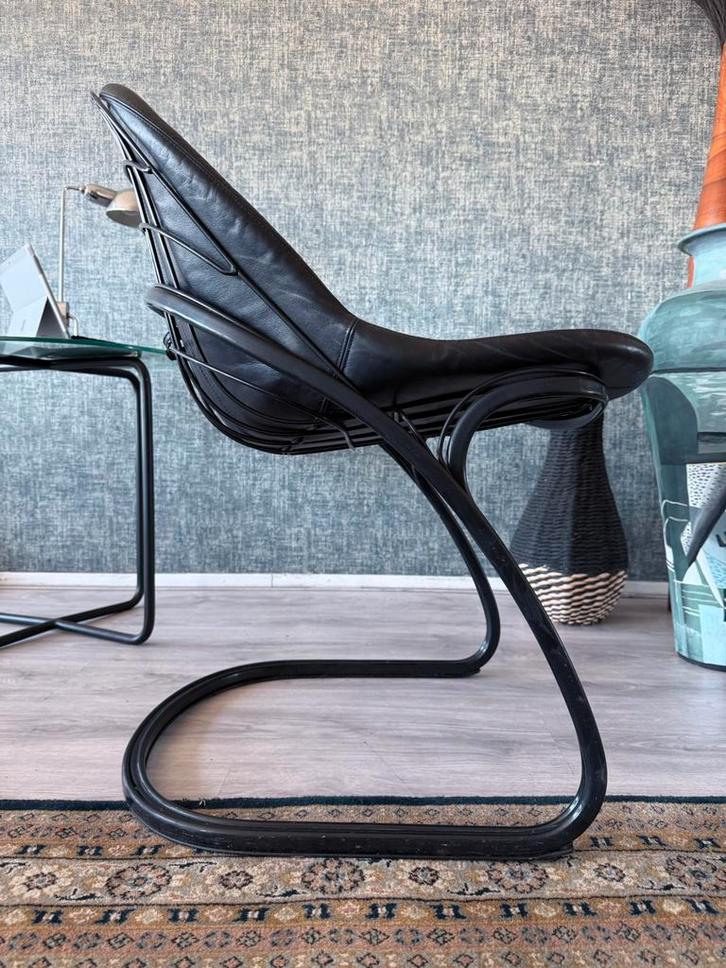 4x Pascale Dining Chairs by Gastone Rinaldi for Thema, 1970s, Huis en Inrichting, Stoelen, Gebruikt, Vier, Leer, Metaal, Overige materialen
