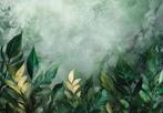 Groene Bladeren fotobehang V57, botanisch behang, Op maat!, Verzenden, Minder dan 10 m², Botanisch, bladeren, trendy