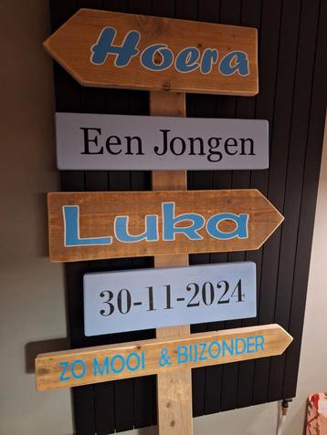 Wegwijzers geboorte bord Gender reveal Feestjes Babyshower beschikbaar voor biedingen