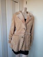 Giorgio Valenti lammy coat lams jas shearling leer maat 38/M, Ophalen of Verzenden, Zo goed als nieuw, Maat 38/40 (M), Beige