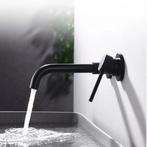 Wastafelkraan Inbouw Wand Kraan Muur ZWART | GOUD + Garantie, Nieuw, Minder dan 100 cm, Zwart, 25 tot 50 cm