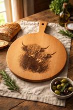 Houten plank met Hooglander gravure, Ophalen of Verzenden, Nieuw