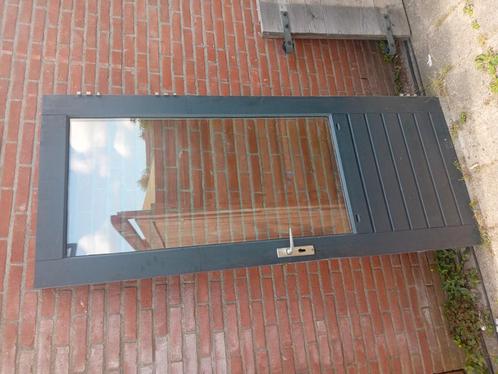 Hardhouten achterdeur 88x211.5cm dubbelglas zeer goede deur, Doe-het-zelf en Verbouw, Deuren en Horren, Zo goed als nieuw, Buitendeur