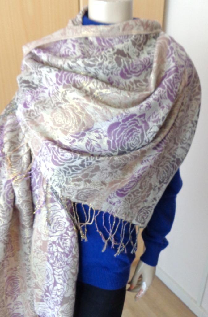 Mooie rozen sjaal paars/zand/aubergine met glam 170x70cm, Kleding | Dames, Mutsen, Sjaals en Handschoenen, Gedragen, Sjaal, Maat 46/48 (XL) of groter