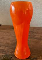 Art deco oranje vaasje, Oranje, Ophalen of Verzenden, Minder dan 50 cm, Glas