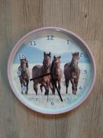 Paarden Wandklok Kinderkamer, Huis en Inrichting, Woonaccessoires | Klokken, Ophalen of Verzenden, Gebruikt, Analoog, Wandklok