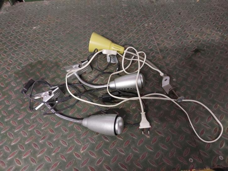 Klemlampen met zwanenhals €10,-, Huis en Inrichting, Lampen | Hanglampen, Ophalen