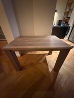 Massief houten eettafel grey wash - 120x80, Ophalen, 100 tot 150 cm, Eikenhout, 50 tot 100 cm