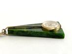 Groen Bakeliet - Catalin Ketting Horloge, Sieraden, Tassen en Uiterlijk, Antieke sieraden, Verzenden, Overige materialen, Ketting