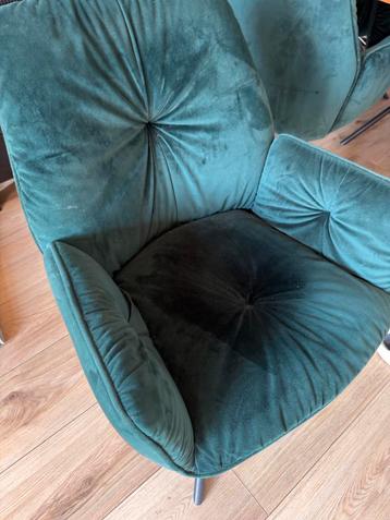 4 Hotel Chique groene Eetkamerstoelen- kinder/dier/rookkvrij beschikbaar voor biedingen