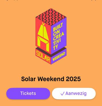 2 zondag tickets voor Solar weekend festival beschikbaar voor biedingen