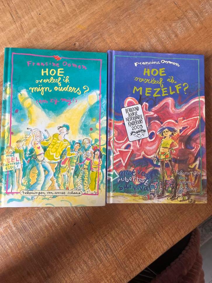 Francine Oomen - Hoe overleef ik? (2 boeken), Boeken, Kinderboeken | Jeugd | onder 10 jaar, Gelezen, Fictie algemeen, Ophalen of Verzenden