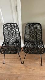 Twee rotan stoelen zwart van Bloomingville Lena, Huis en Inrichting, Stoelen, Ophalen, Twee, Zwart, Zo goed als nieuw