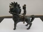 Bronzen Ruiter Zwarte Patina Khmer Rijk (Estafette Franeker), Antiek en Kunst, Antiek | Koper en Brons, Ophalen of Verzenden, Brons