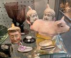 Frans brocante pillendoosjes Limoges / Paris peint main, Verzamelen, Beelden en Beeldjes, Ophalen, Zo goed als nieuw, Dier