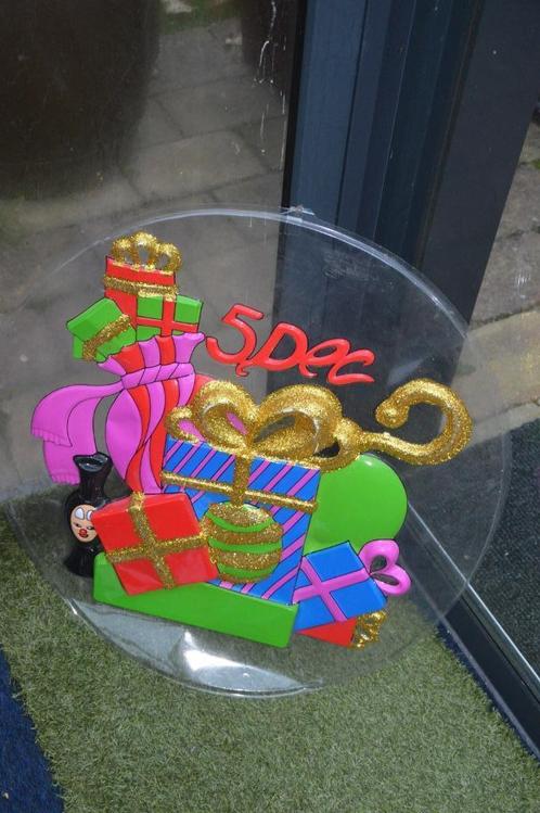 Vintage Sinterklaas winkeldecoratie / raamdeco 5 december, Diversen, Sinterklaas, Gebruikt, Ophalen of Verzenden