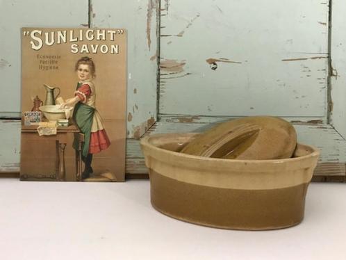 Franse mosterd kleurige paté terrine paté pot, Antiek en Kunst, Antiek | Keukenbenodigdheden, Ophalen of Verzenden