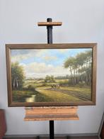 Schilderij: Landschap met ploegende boer, Antiek en Kunst, Ophalen