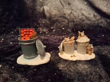 Lemax prullenbak figuren kerst kerstdorp  beschikbaar voor biedingen