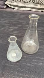 2 erlenmeyer glazen laboratorium, Antiek en Kunst, Antiek | Glas en Kristal, Ophalen of Verzenden