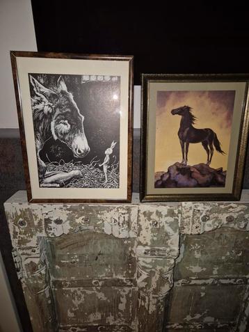 Anton Pieck: Ezeltje & Zwarte Hengst - 2 Prenten beschikbaar voor biedingen