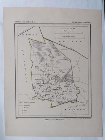 47 / Gemeente Roggel Limburg Litho uit 1866 door J. Kuyper beschikbaar voor biedingen