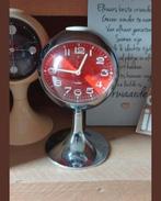 VINTAGE RETRO SPACE AGE ZGAN KAISER KNALORANJE CHROME KLOK, Ophalen of Verzenden, Zo goed als nieuw, Analoog, Wekker of Tafelklok