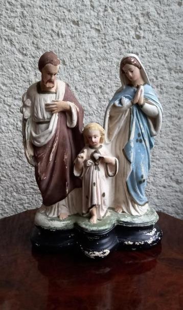 Gipsen beeld. Heilige Familie, Maria, Jozef met kindje Jezus beschikbaar voor biedingen