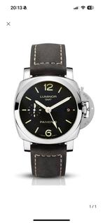 Panerai Luminor 1950 3 days GMT Automatic PAM 00535, Sieraden, Tassen en Uiterlijk, Horloges | Heren, Overige merken, Staal, Zo goed als nieuw