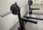 Atx bench halterbank met Olympische halterstang 85kg, Sport en Fitness, Fitnessmaterialen, Ophalen, Zo goed als nieuw, Fitnessbank
