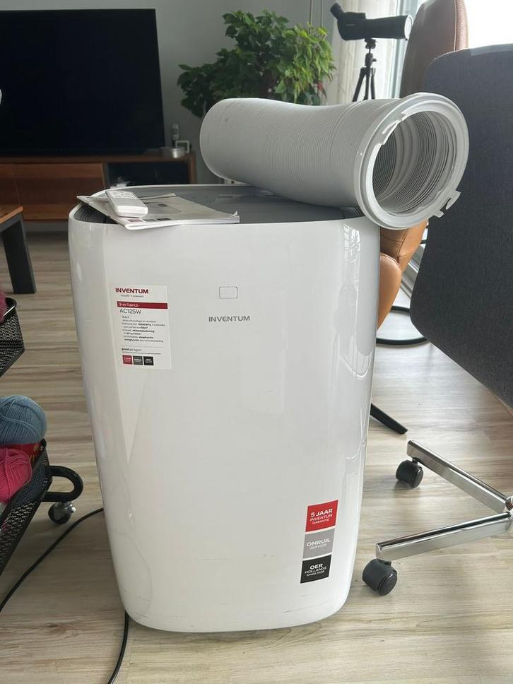 Inventum AC125W mobiele airconditioning, Witgoed en Apparatuur, Airco's, Zo goed als nieuw, Mobiele airco, Minder dan 60 m³, 3 snelheden of meer