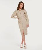 Josh V Midi Jurk "Phebe" - XL - Beige, Warme Najaarsjurk, Verzenden, Beige, Maat 46/48 (XL) of groter, Zo goed als nieuw