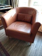 Bruin leren fauteuil IKEA Tullsta, Huis en Inrichting, Fauteuils, Ophalen, Gebruikt, Minder dan 75 cm, Leer