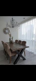 Eettafel met 6 stoelen en salontafel, Huis en Inrichting, Tafels | Eettafels, Ophalen of Verzenden, Rechthoekig, 50 tot 100 cm