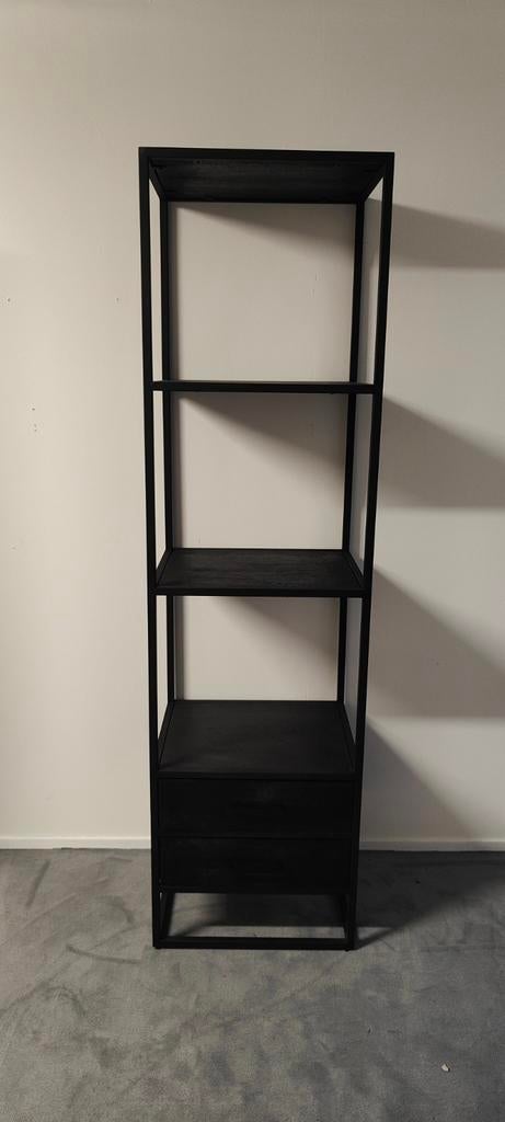 Denver Boekenkast Zwart - 55cm,  mangoho, Huis en Inrichting, Kasten | Boekenkasten, Ophalen, Info@meubeloutletmeppel.nl, 50 tot 100 cm